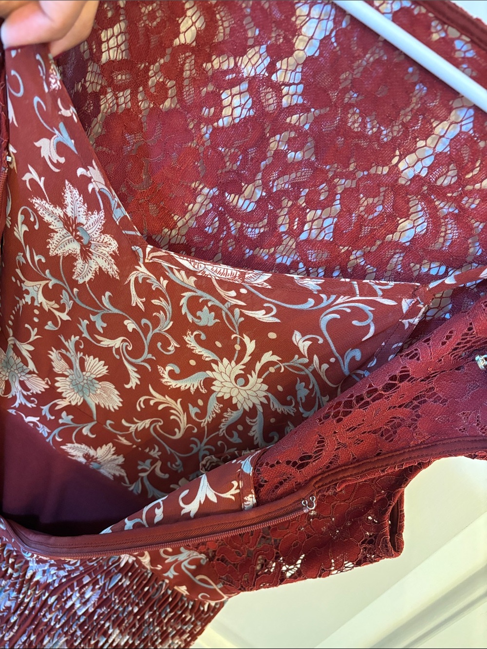 Plenty by Tracy Reese Red Floral Lace Bodice Pleated Midi Dress - Picture 7 of 11